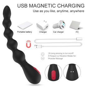 3 in 1 G Spot Beads Vibrator - Butt Plug Anal Sex Toy with Remote Control for Adult Women Men Couple Silicone Butt Plug Anal Beads Flexible Smoot